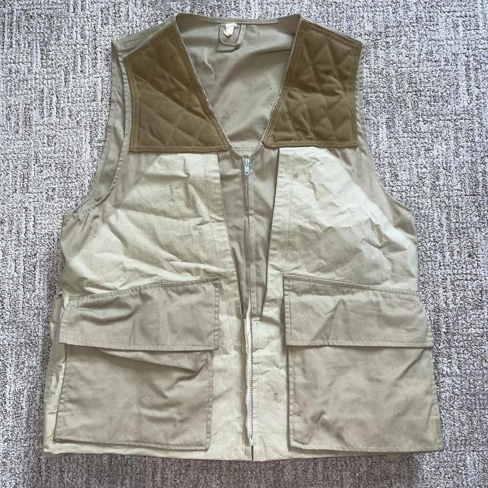 Vintage Sportsman Apparel Browning Fishing/Hunting Vest Pockets 80s 90s Stiff L